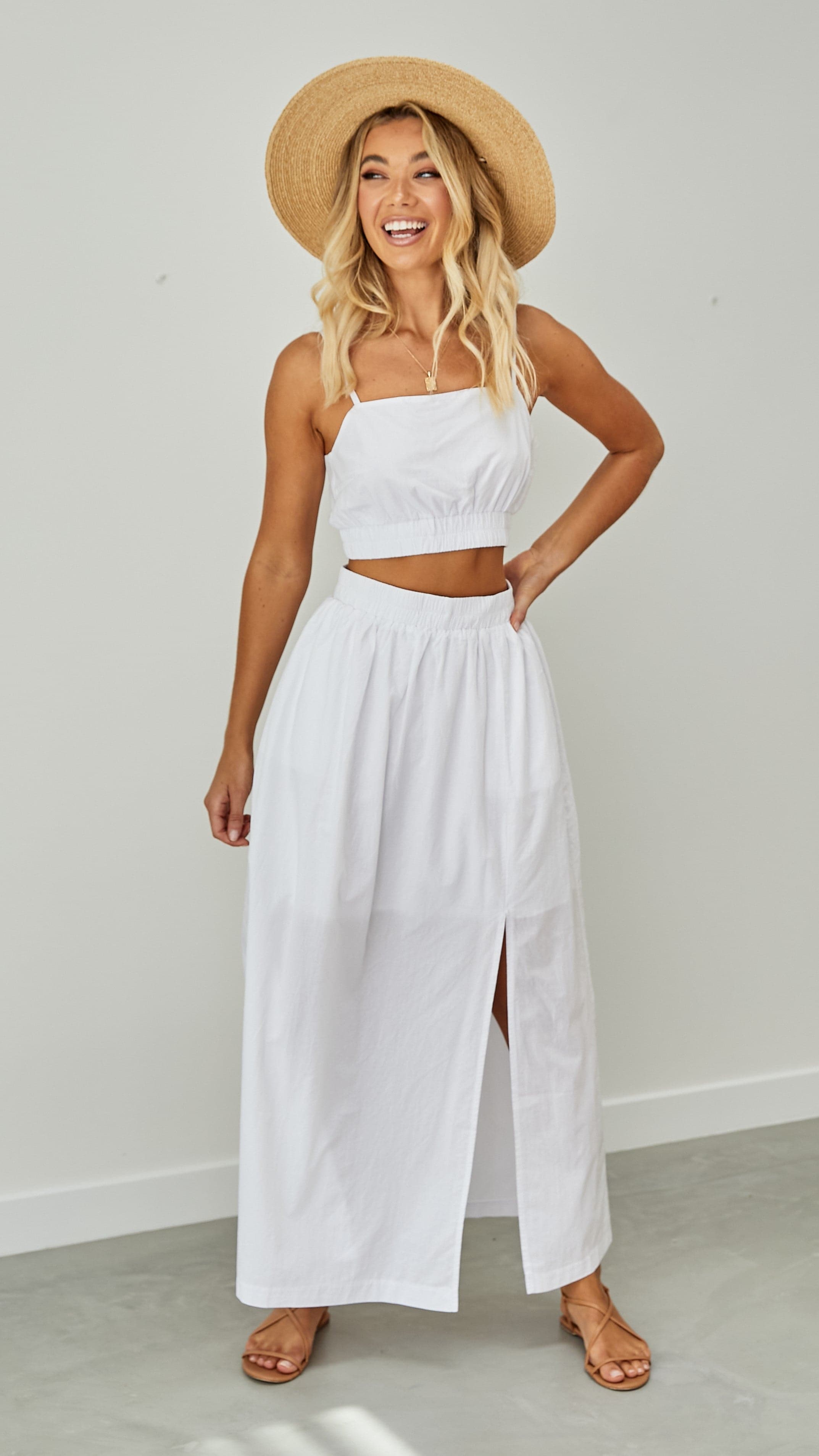 Kikodress - Odessa Poplin Maxi Skirt - White
