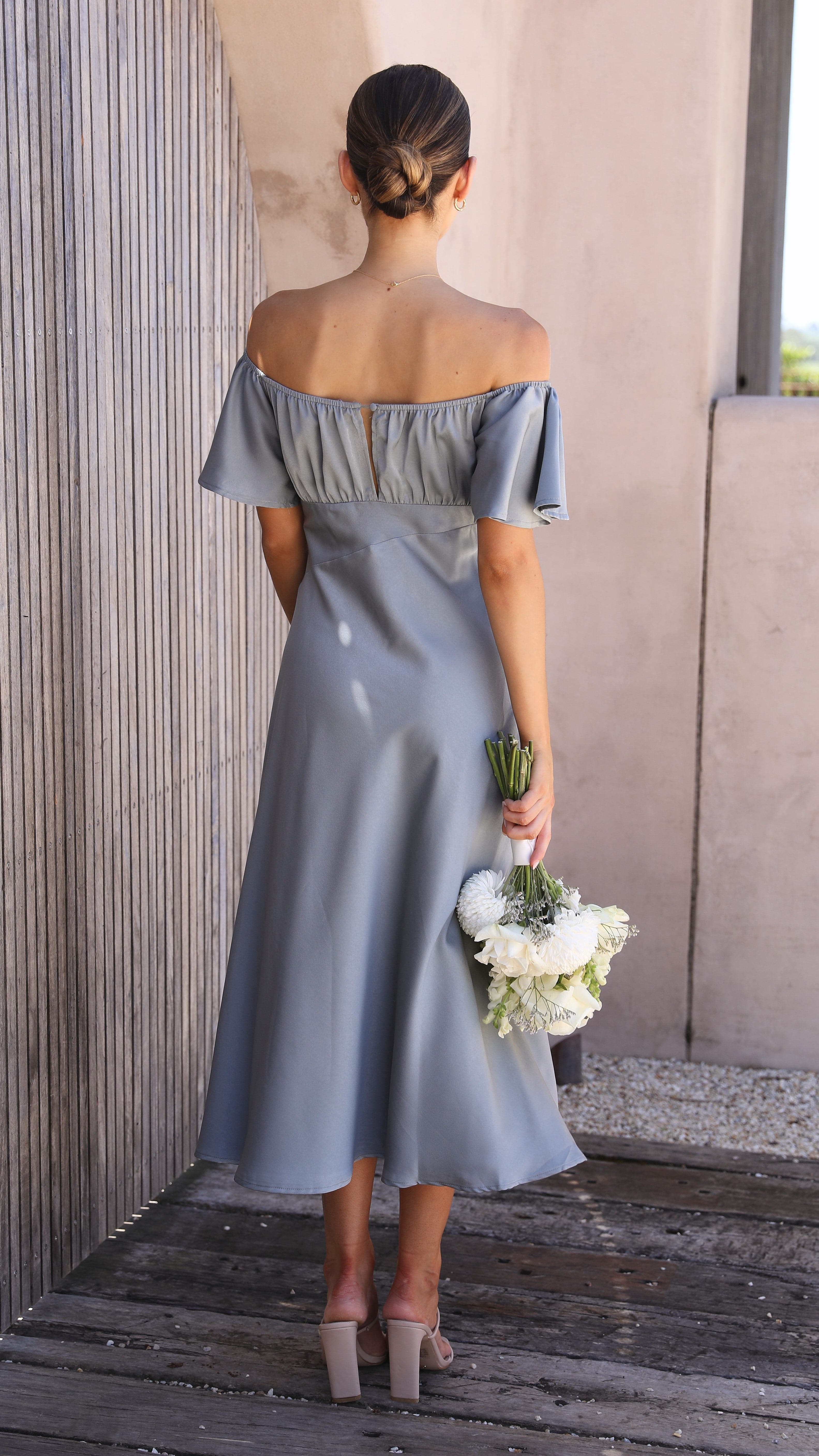 Kikodress - Louisa Midi Dress - Steel Blue