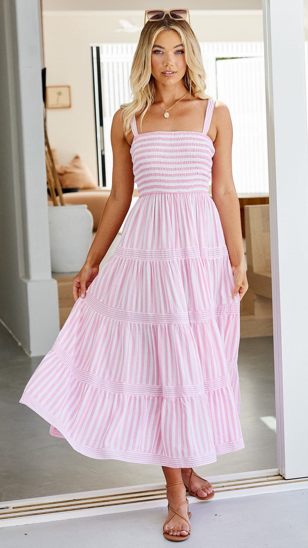 Kikodress - Joslin Maxi Dress - Pink Stripe