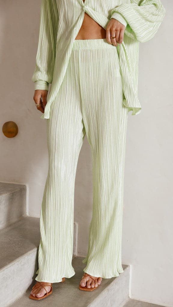 Kikodress - Stella Plisse Pants - Lime