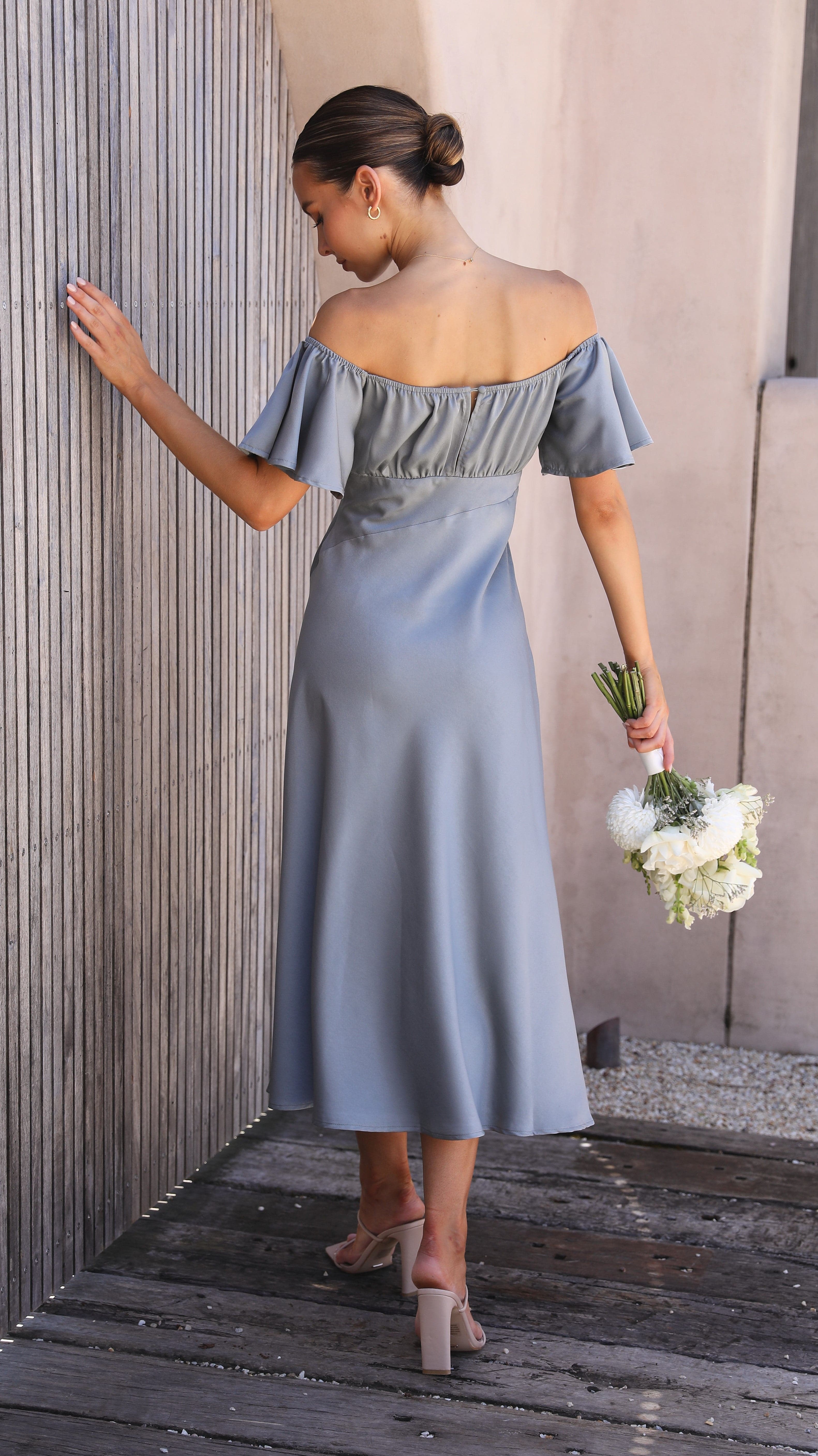 Kikodress - Louisa Midi Dress - Steel Blue