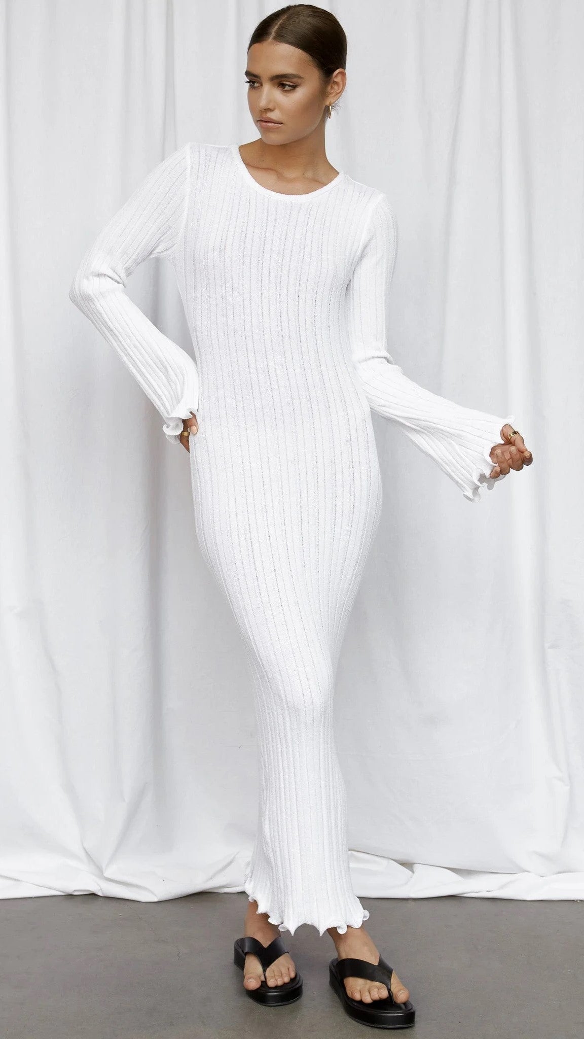 Kikodress - Baha Long Sleeve Dress - White