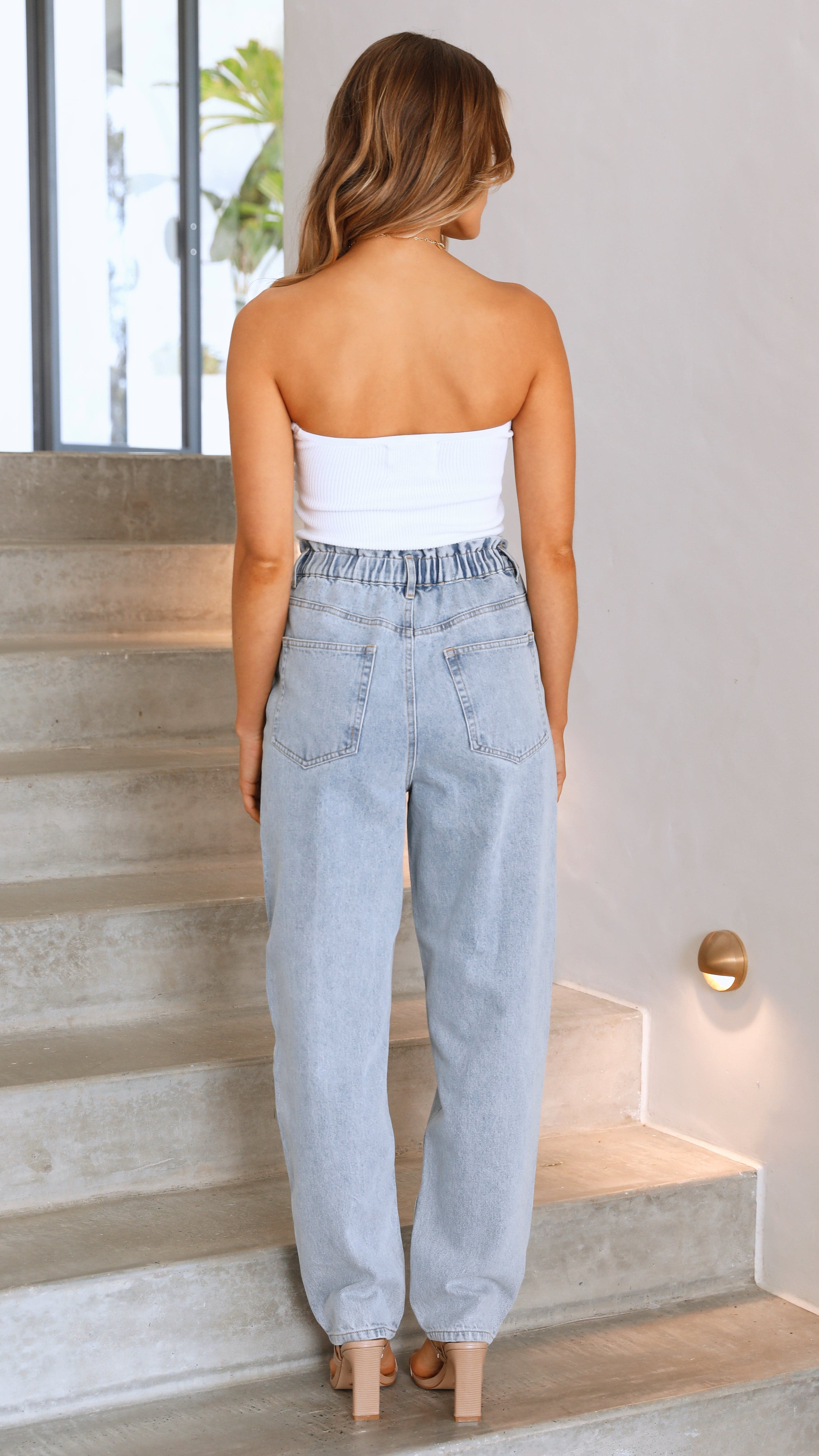 Kikodress - Paperbag Denim Jeans - Denim