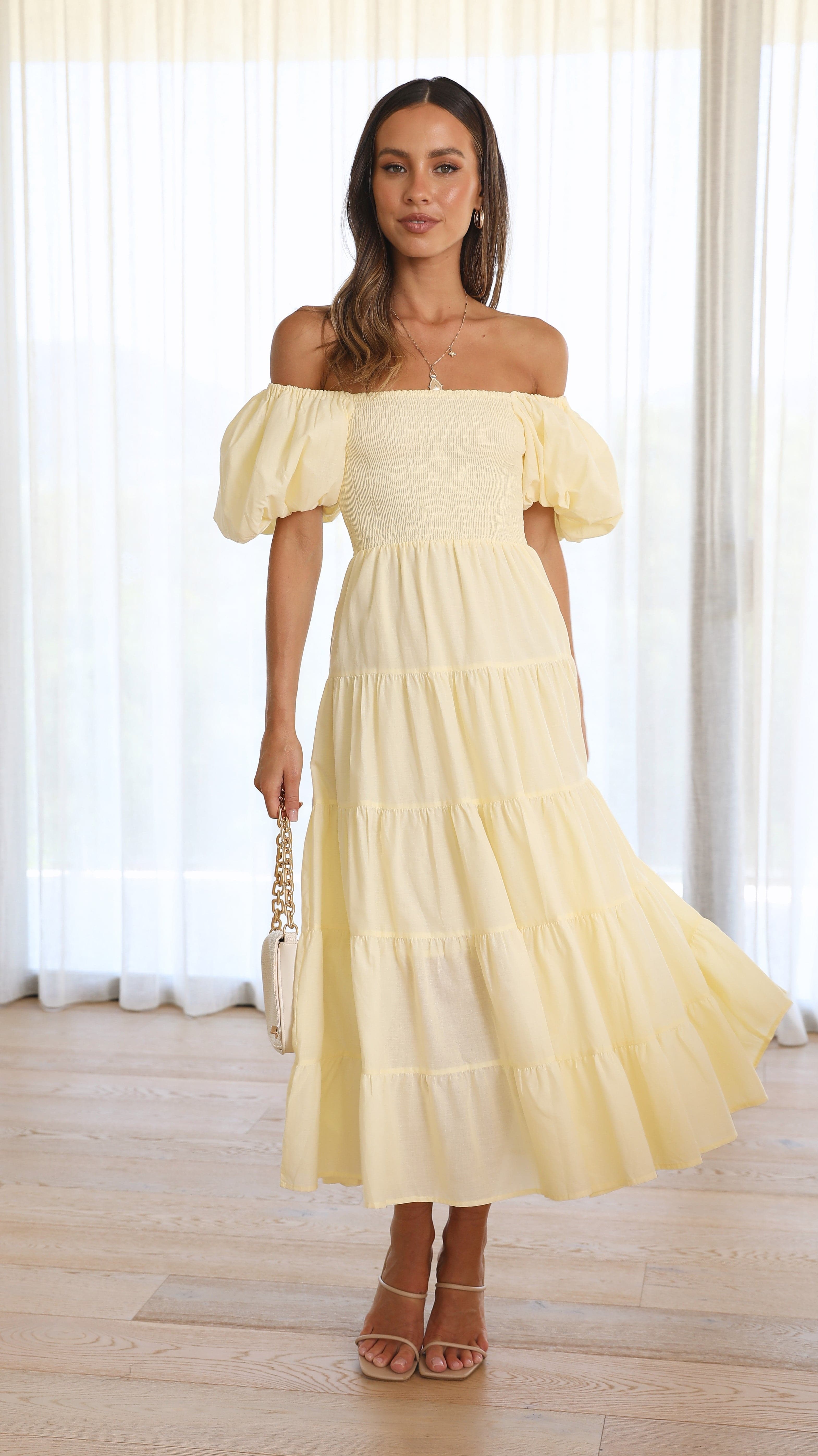 Kikodress - Chyna Midi Dress - Lemon