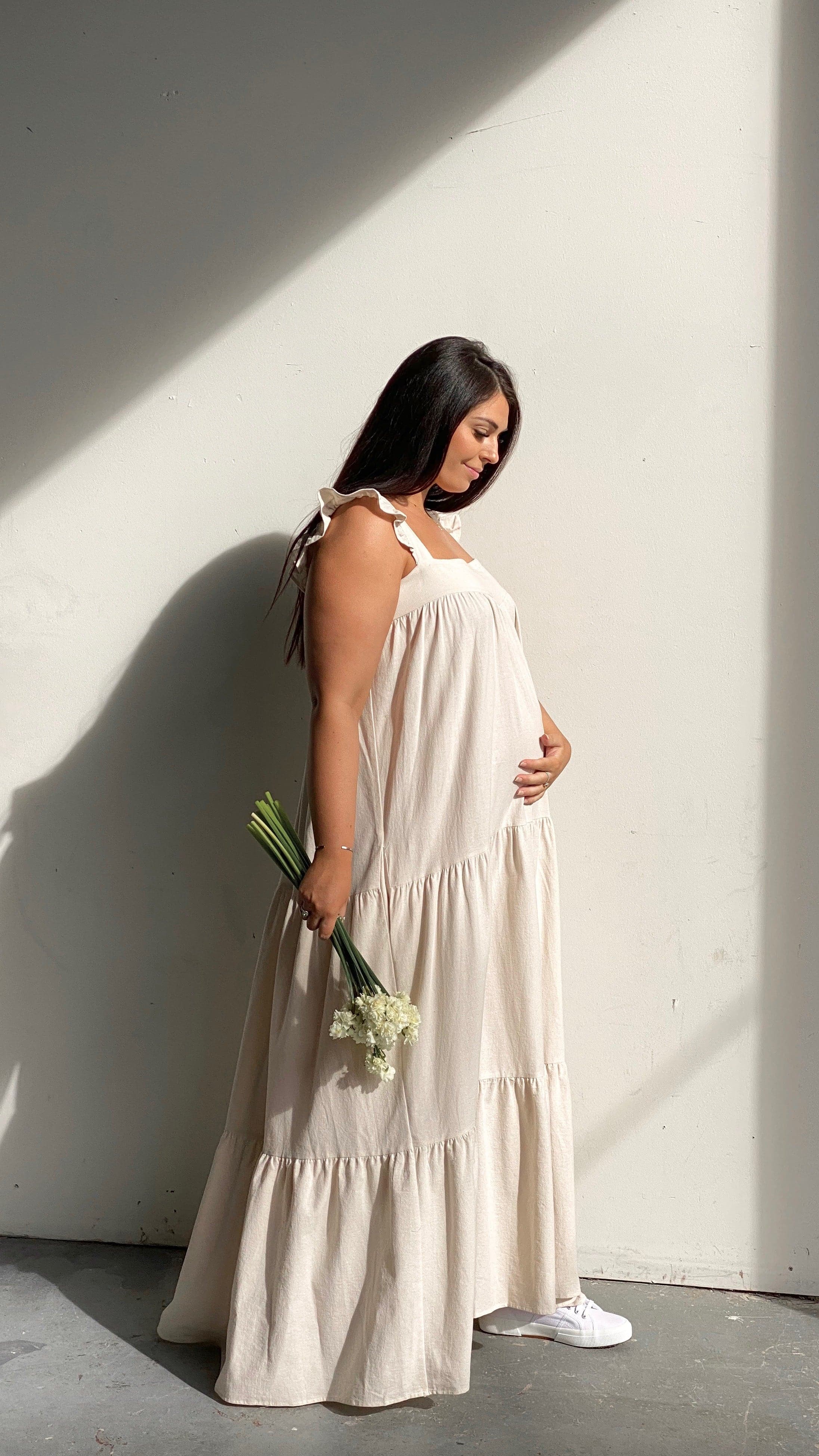 Kikodress - Kahlo Maxi Dress - Natural Oatley Print