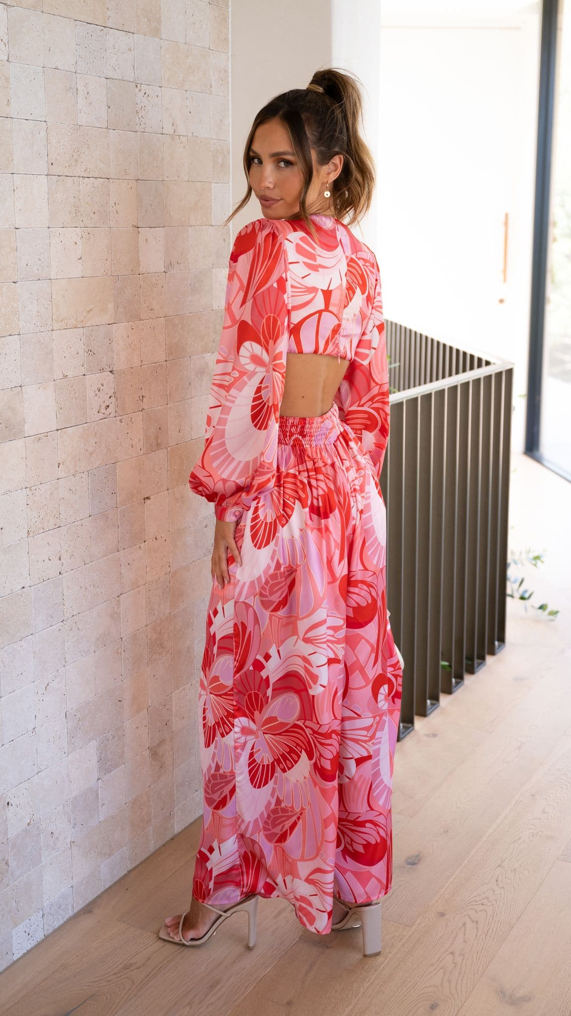 Kikodress - Angela Jumpsuit - Pink Floral