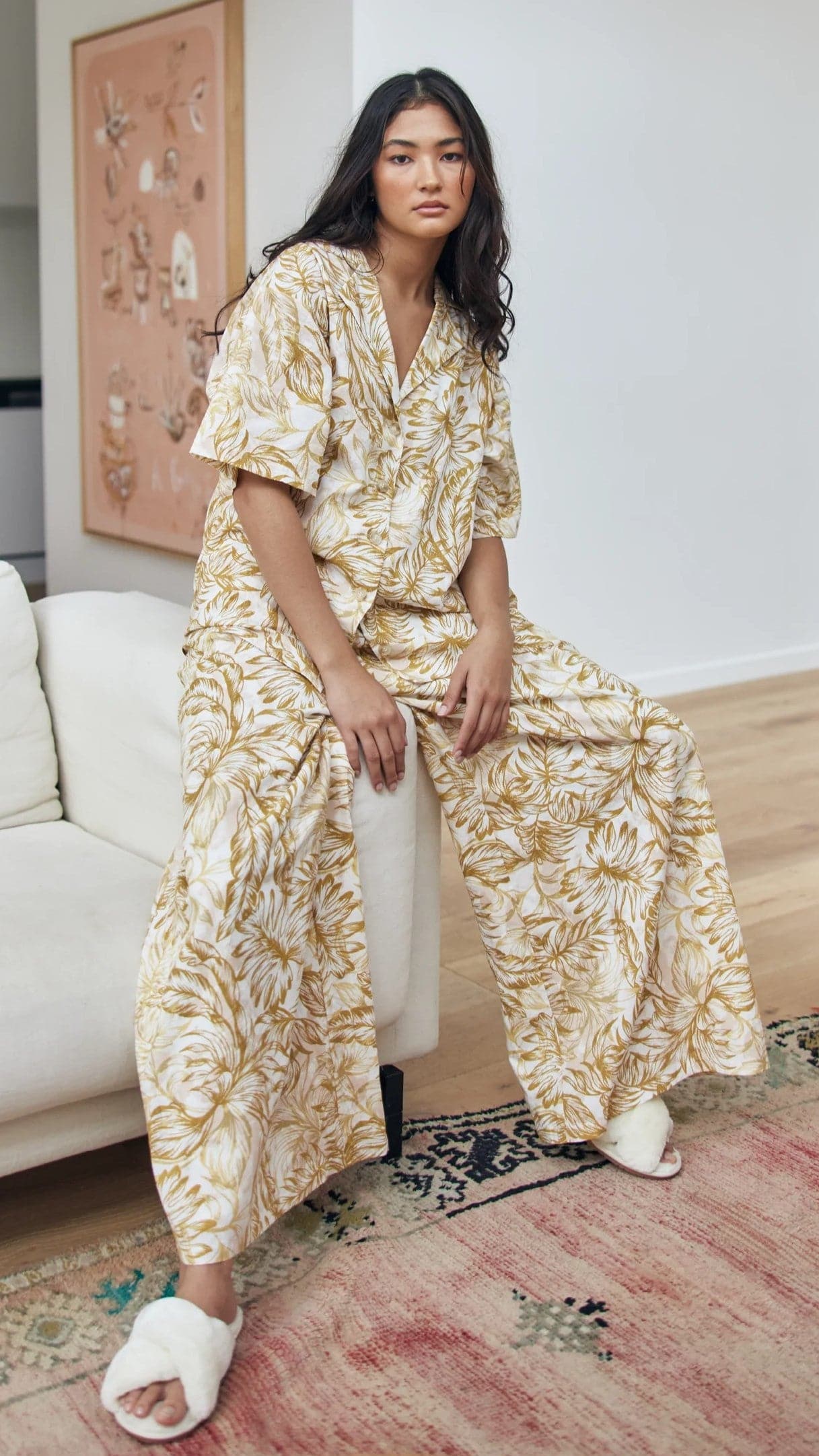 Kikodress - Tijuana Pants - Gold Leaf Print