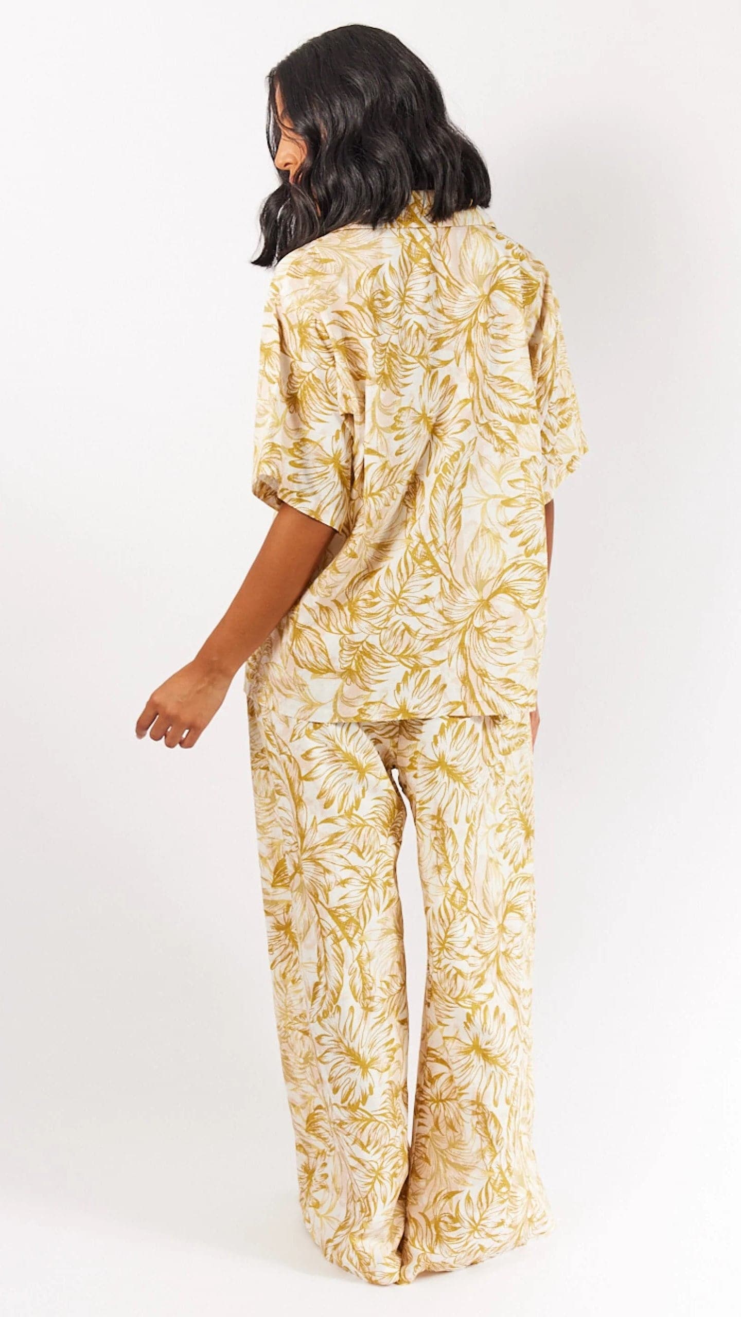 Kikodress - Tijuana Pants - Gold Leaf Print
