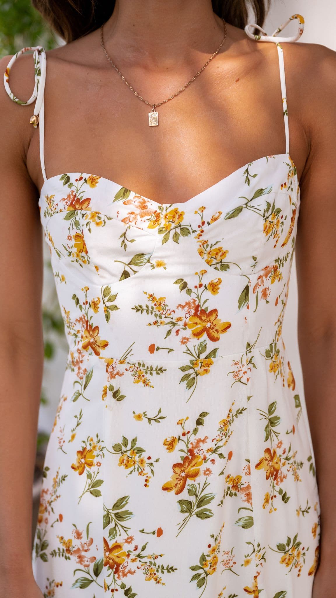 Kikodress - Halia Midi Dress - Orange Floral