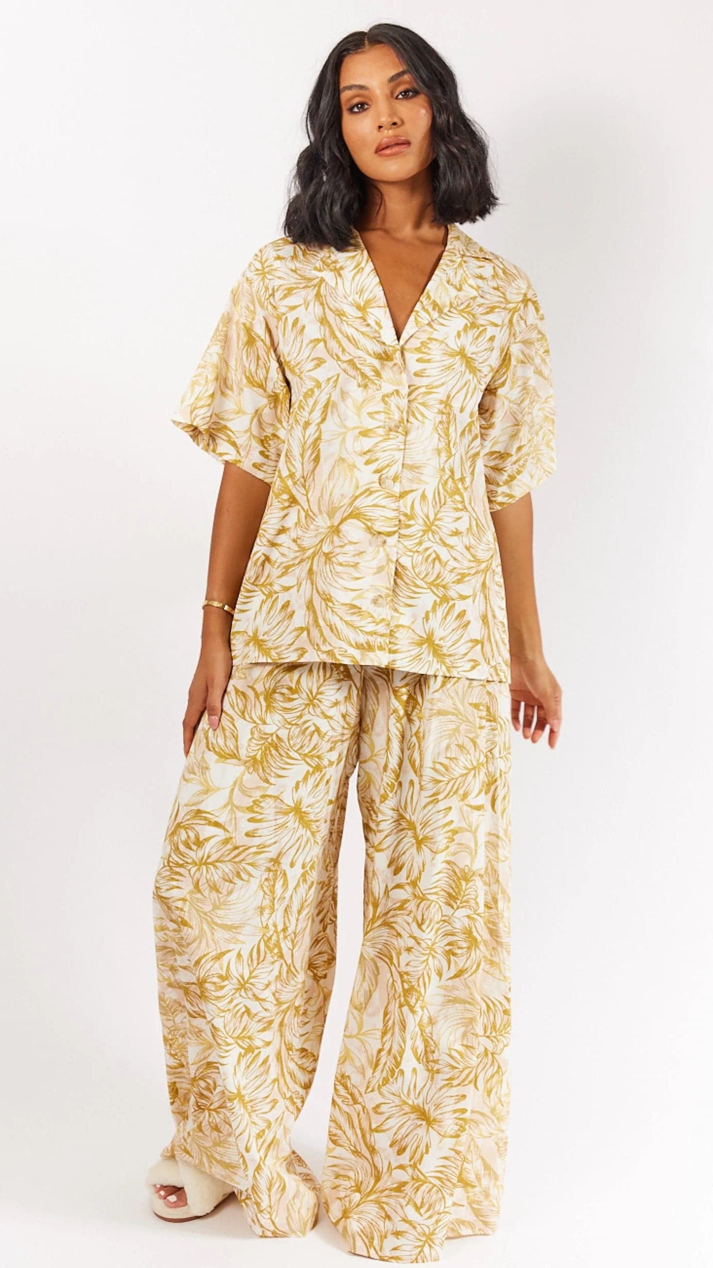 Kikodress - Tijuana Pants - Gold Leaf Print