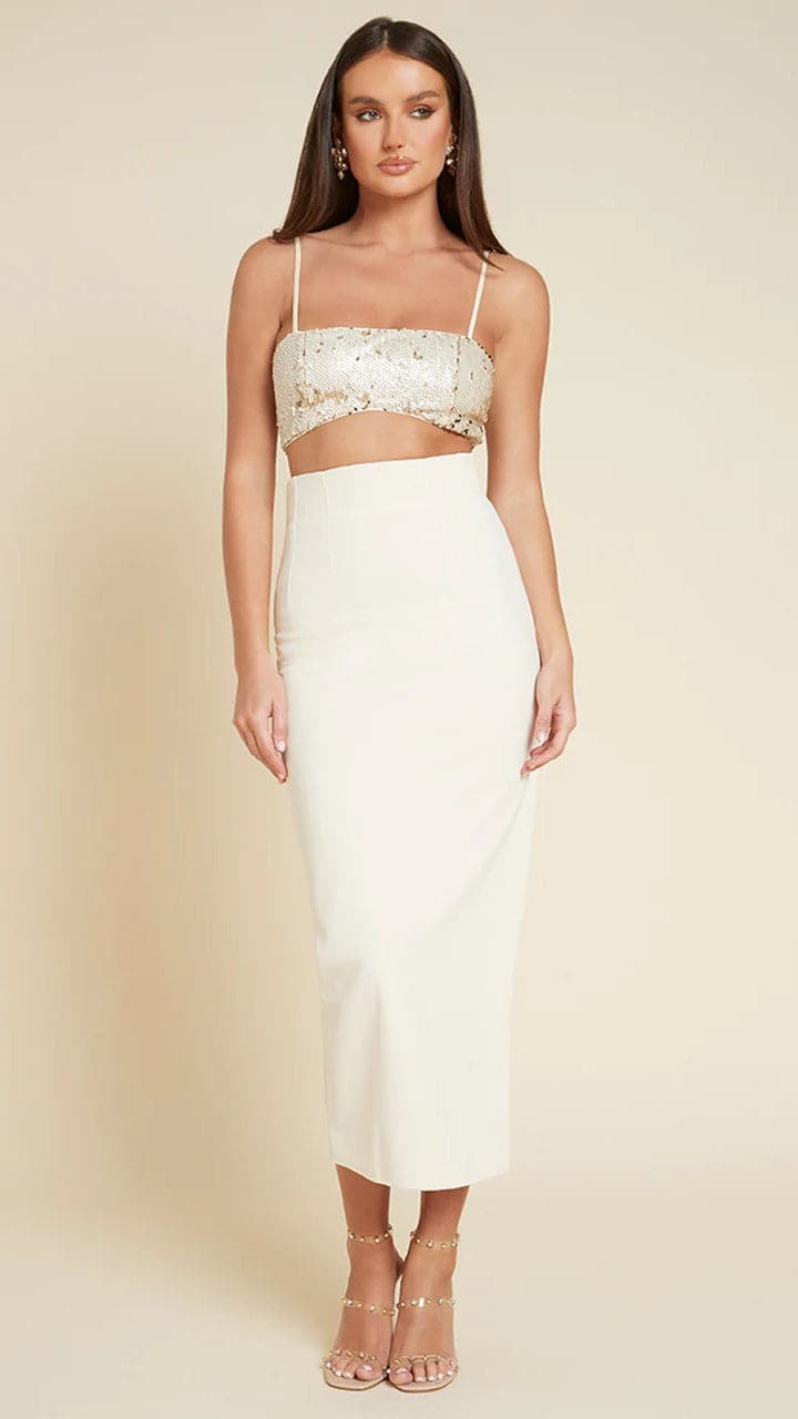 Kikodress - Aston Midi Skirt - Sand