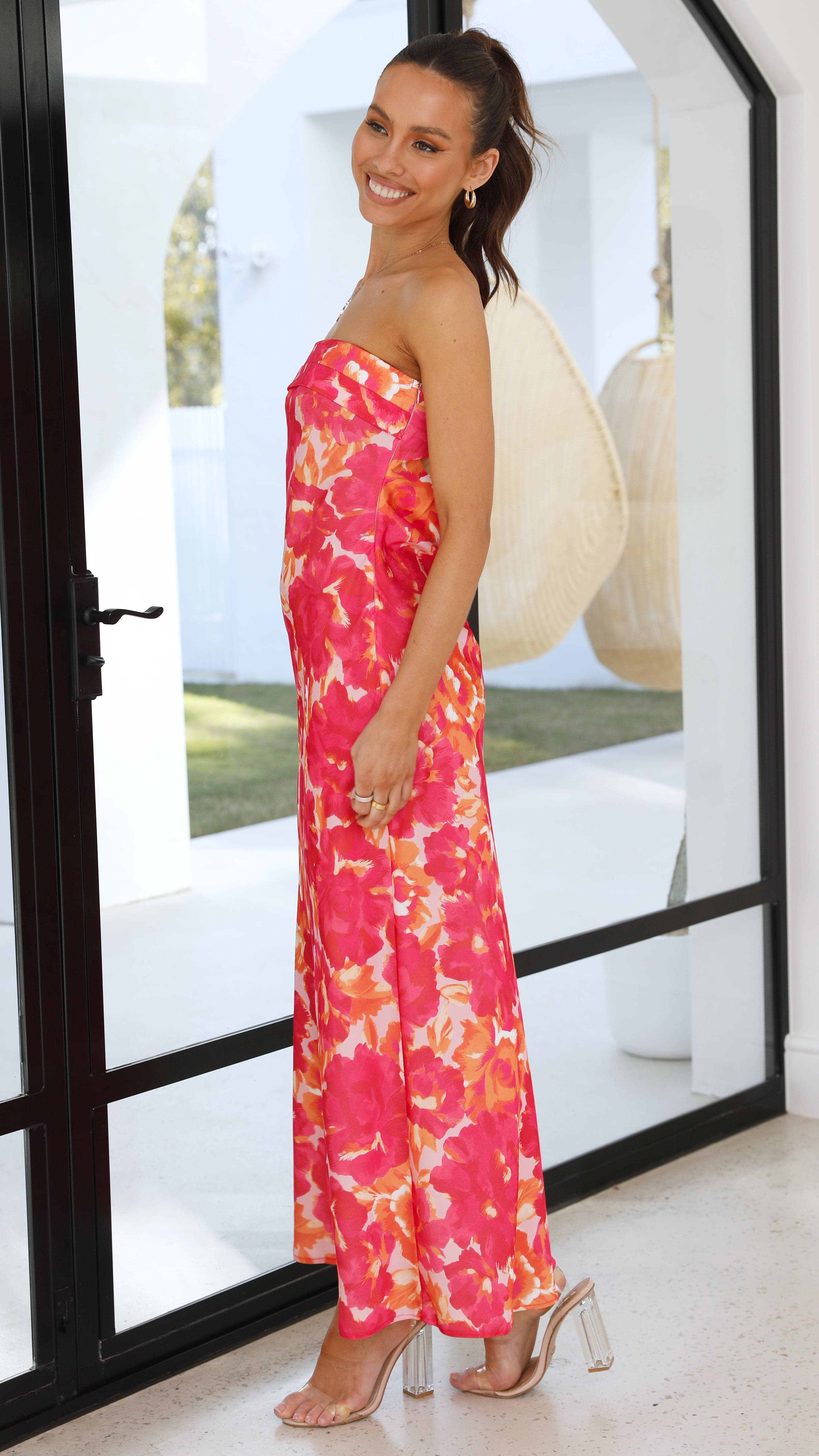 Kikodress - Miya Maxi Dress - Pink/Red Floral