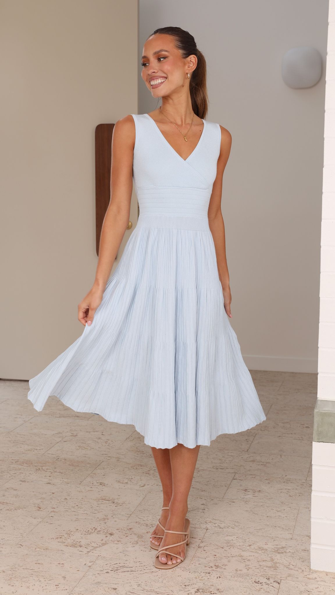 Kikodress - Jayde Knit Dress - Light Blue