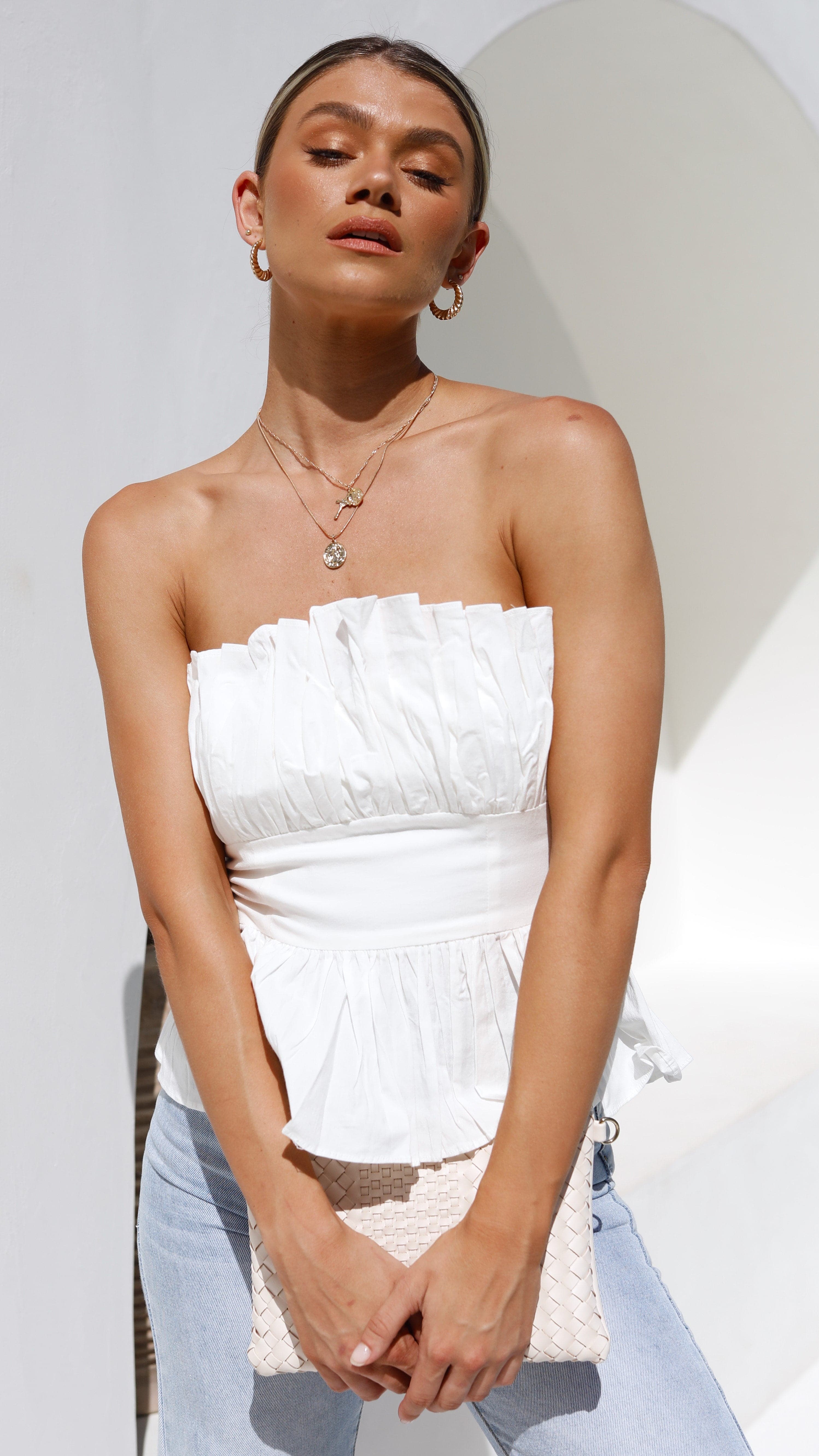 Kikodress - Always Mine Crop Top - White