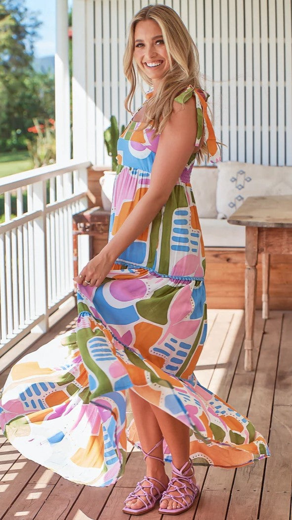 Kikodress - Adeline Maxi Dress - Pablo Print