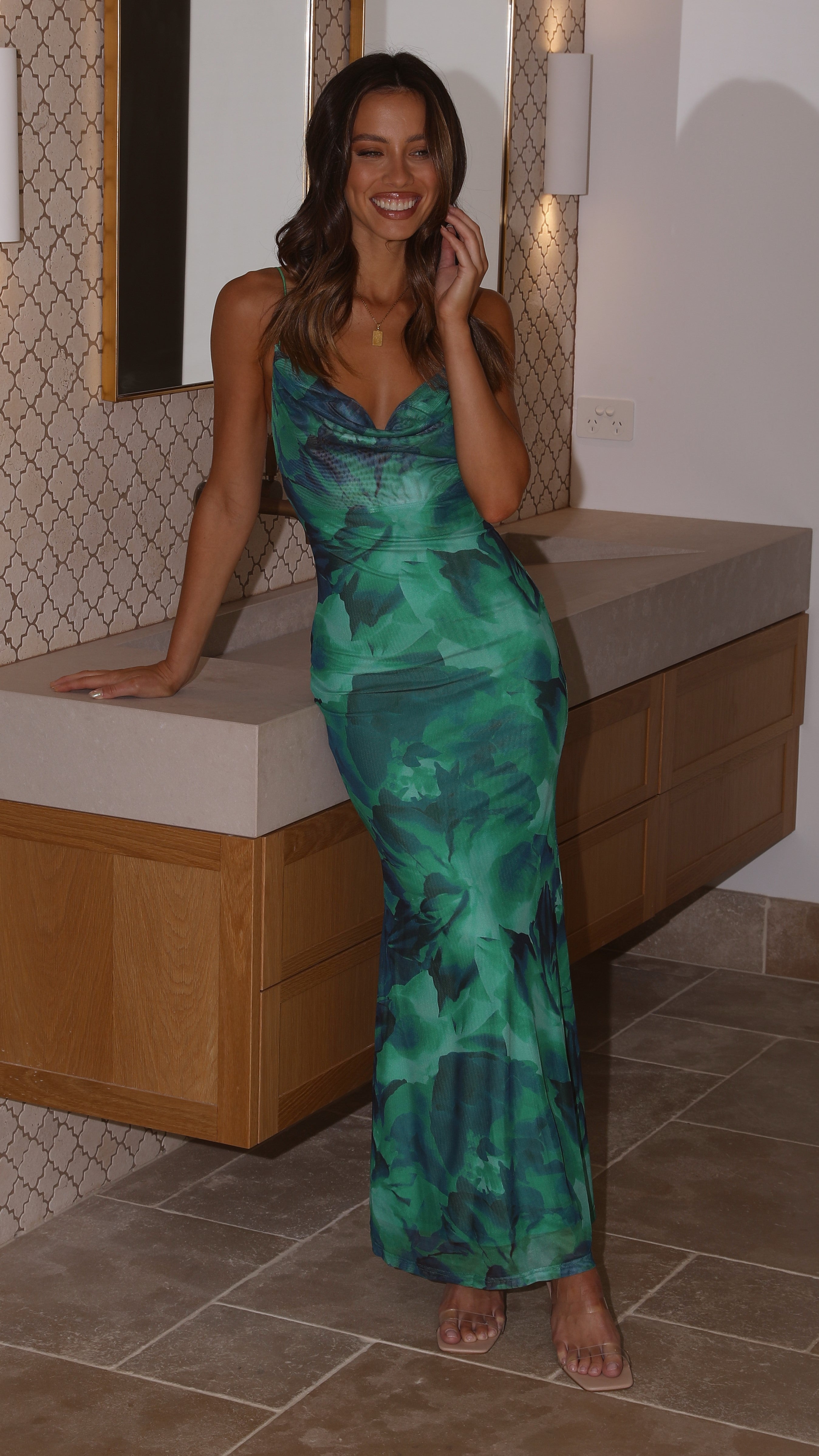 Kikodress - Kapri Slip Dress - Green Floral