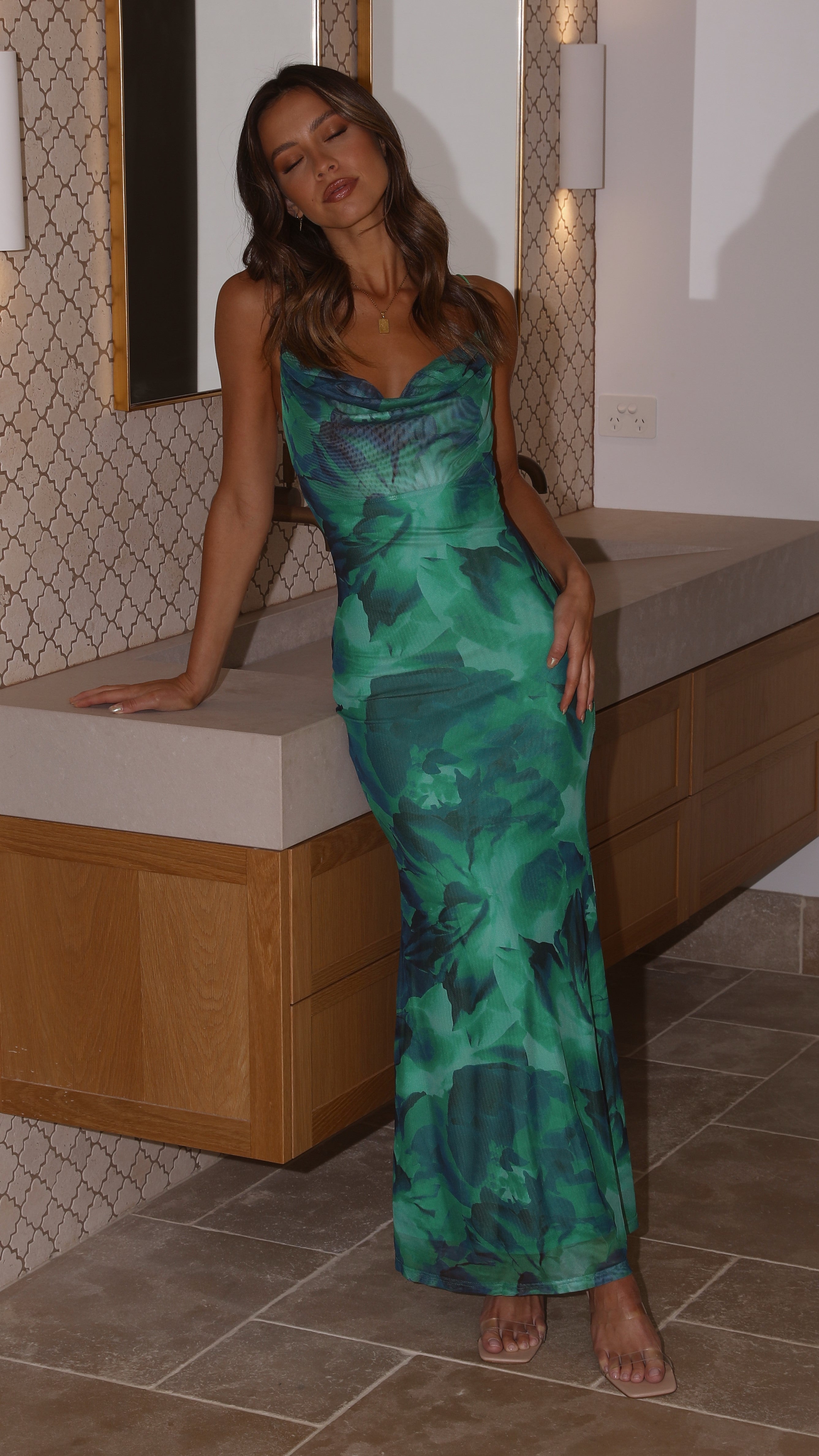 Kikodress - Kapri Slip Dress - Green Floral