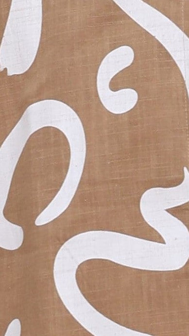 Kikodress - Charli Button Up Shirt and Shorts Set - Tan/White