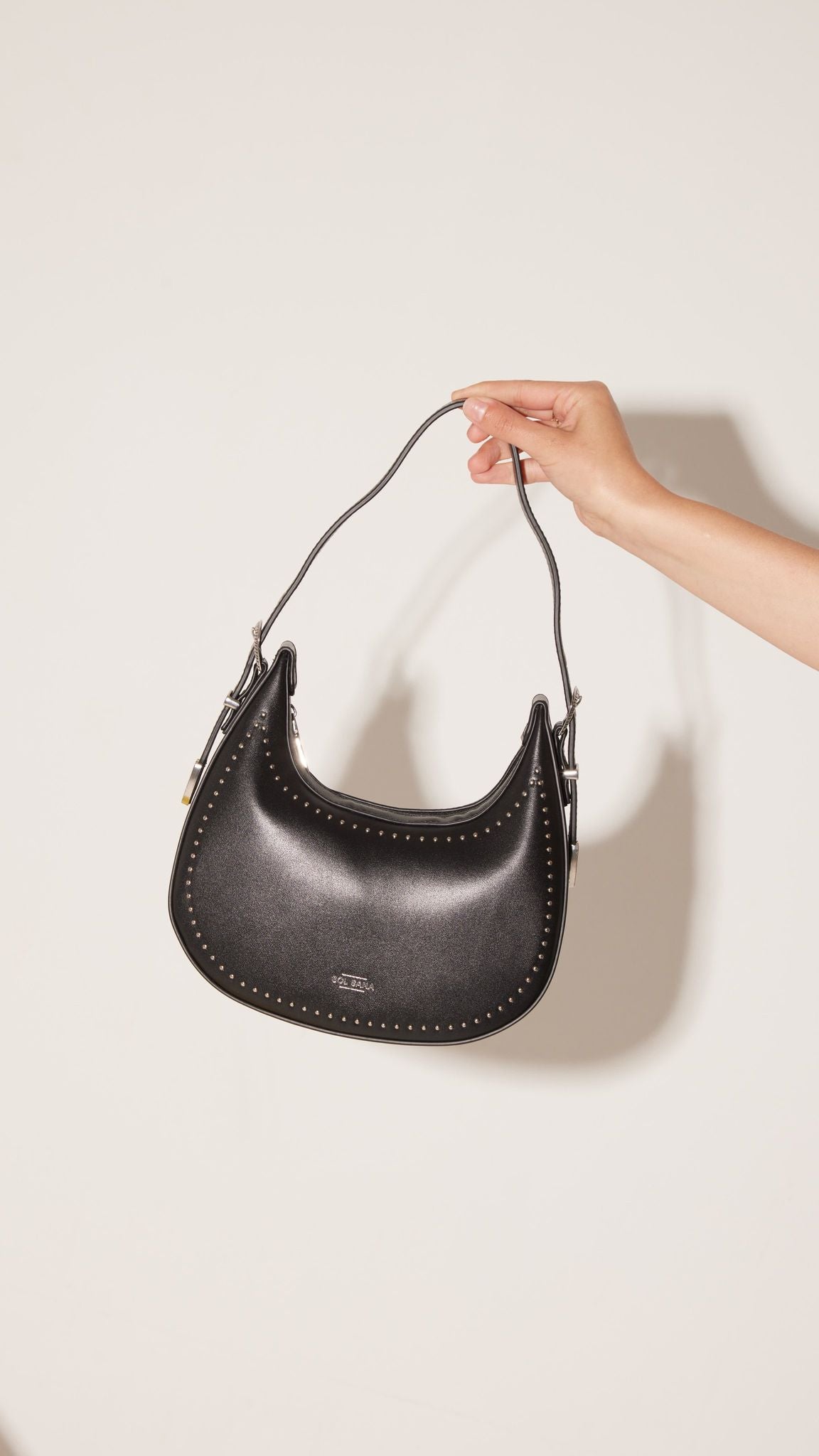 Kikodress - Sol Sana Crescent Bag - Black/Silver
