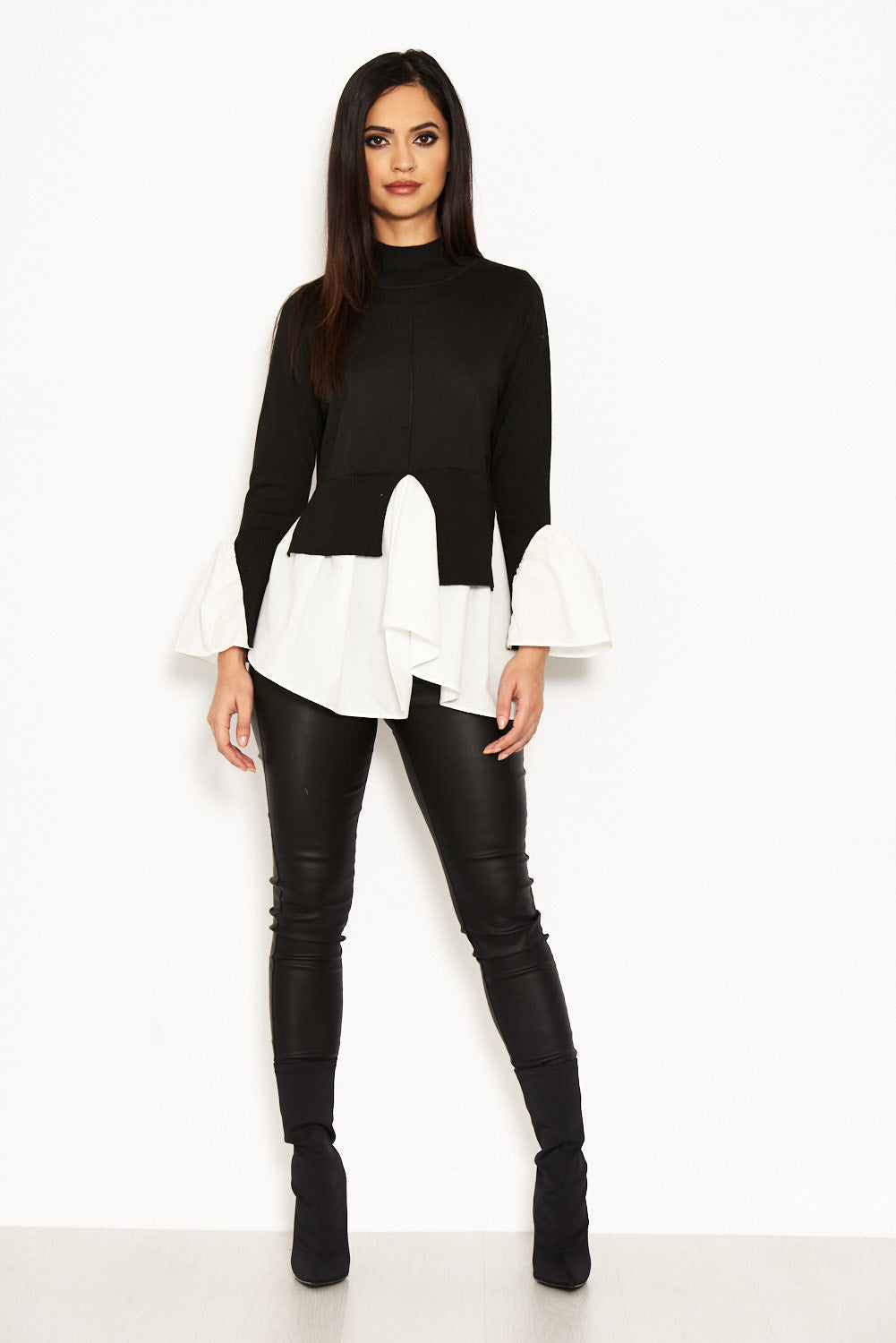Kikodress - Black Polo Neck Shirt Jumper