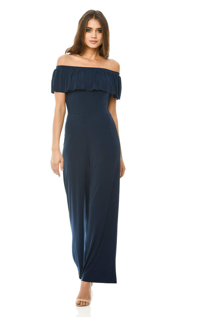 Kikodress - Off Shoulder Slinky Jumpsuit