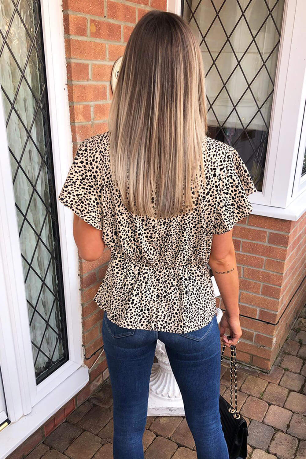 Kikodress - Beige Printed Wrap Top