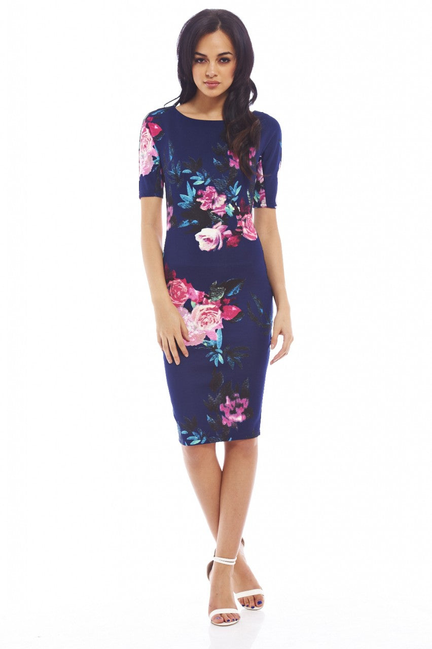 Kikodress - Floral Print Midi Dress