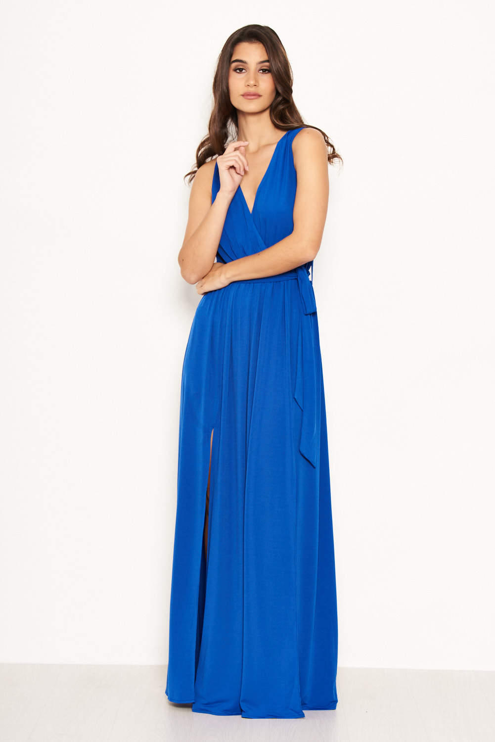 Kikodress - Cobalt Wrap Front Maxi Dress