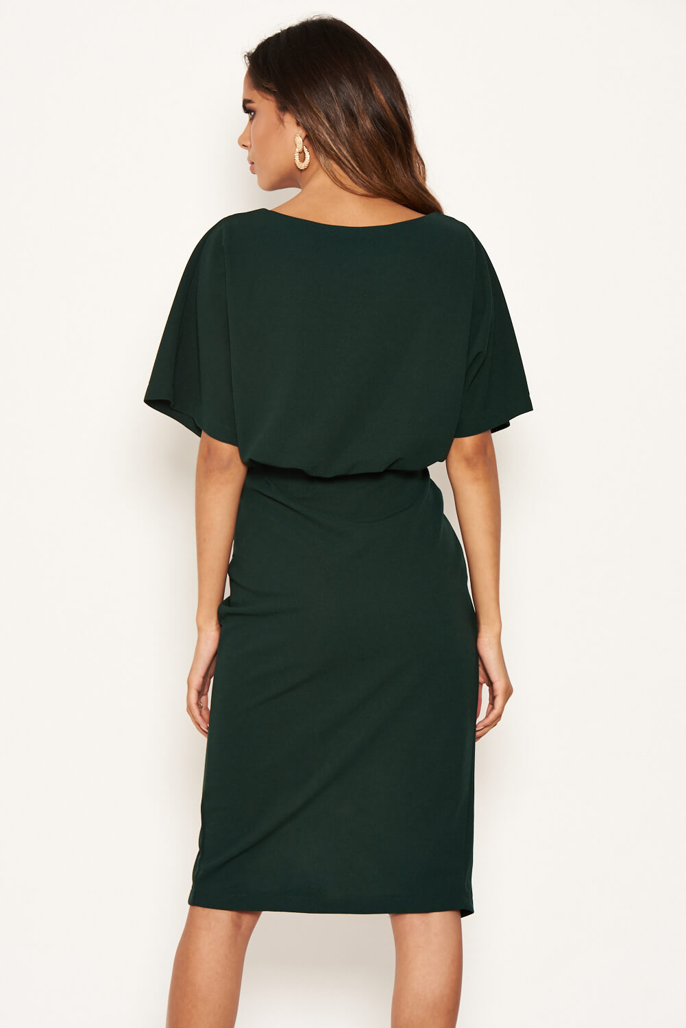 Kikodress - Teal Tie Waist Midi Dress