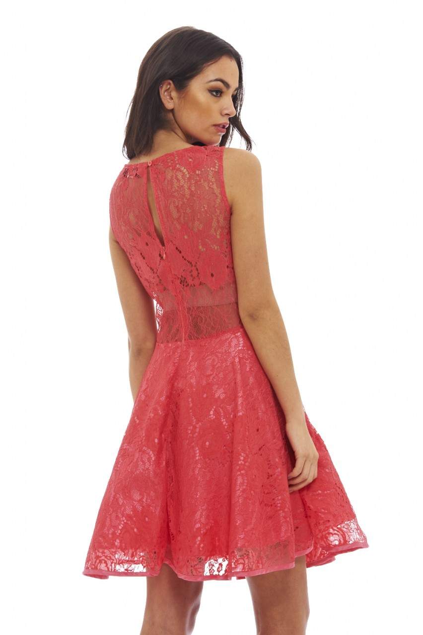 Kikodress - All-Over Lace Skater Dress
