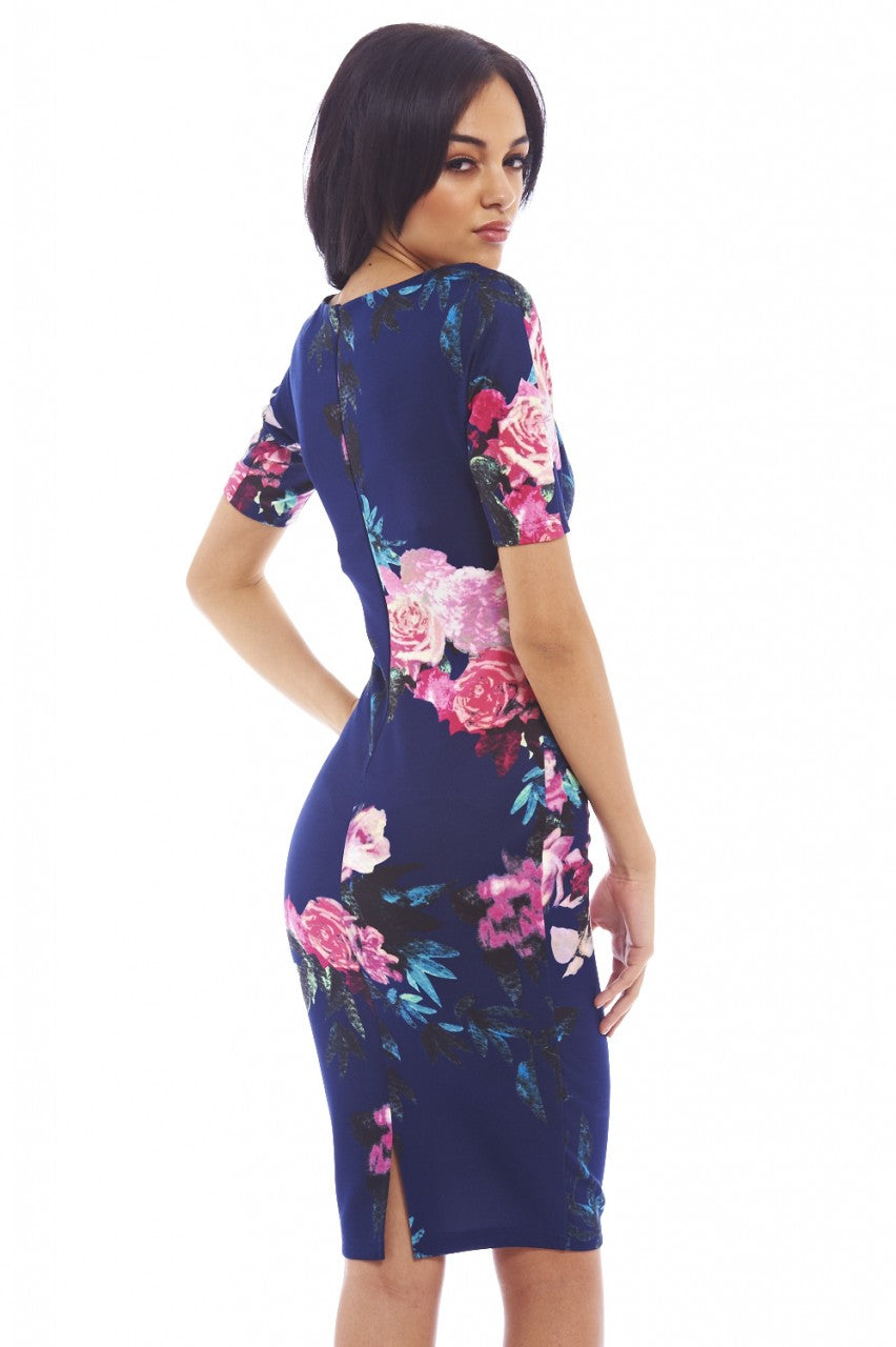 Kikodress - Floral Print Midi Dress