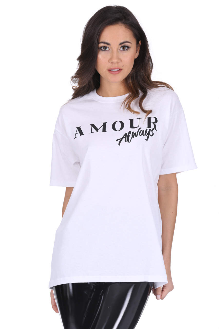 Kikodress - White Amour Slogan T-Shirt