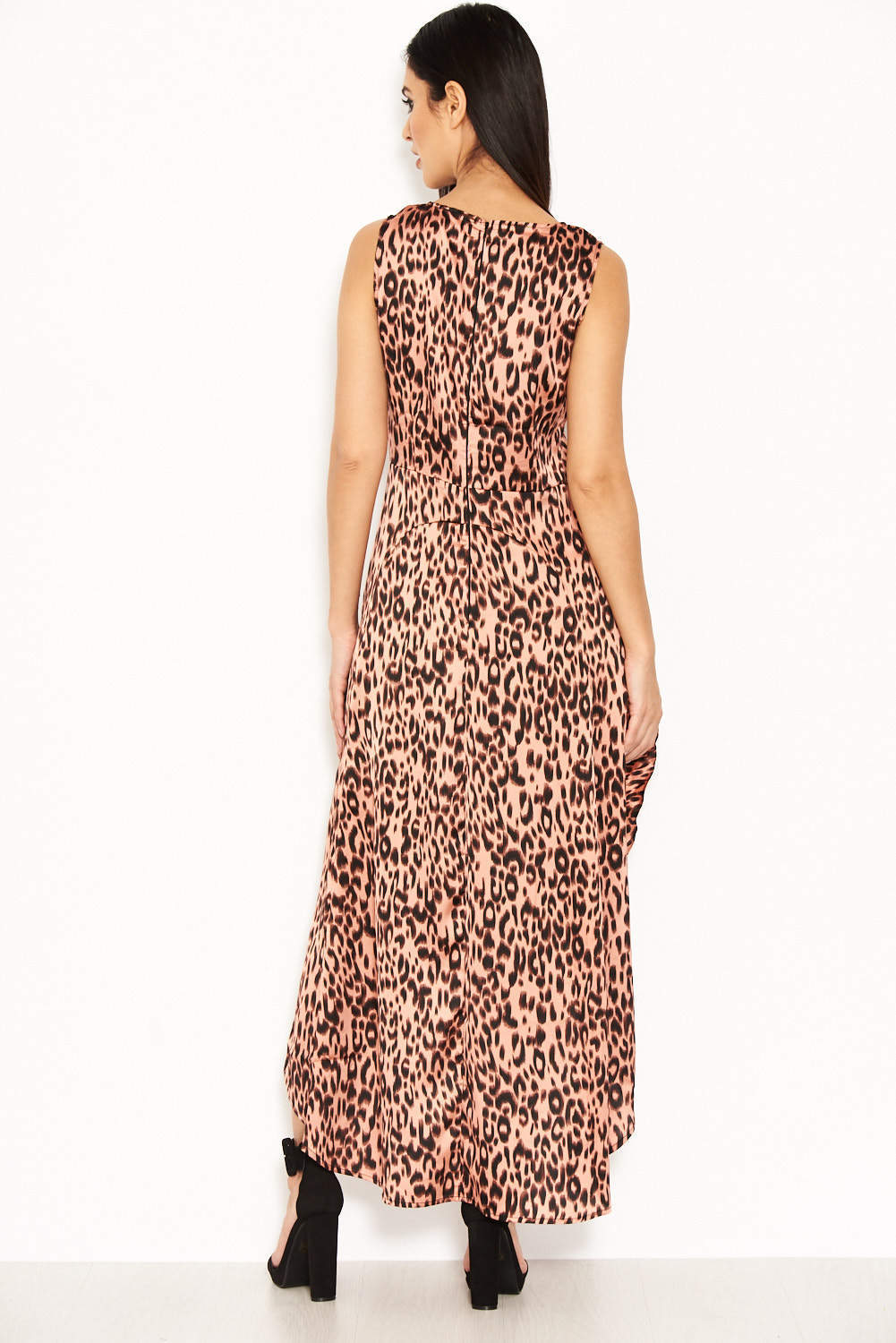 Kikodress - Pink Leopard Print Maxi Dress