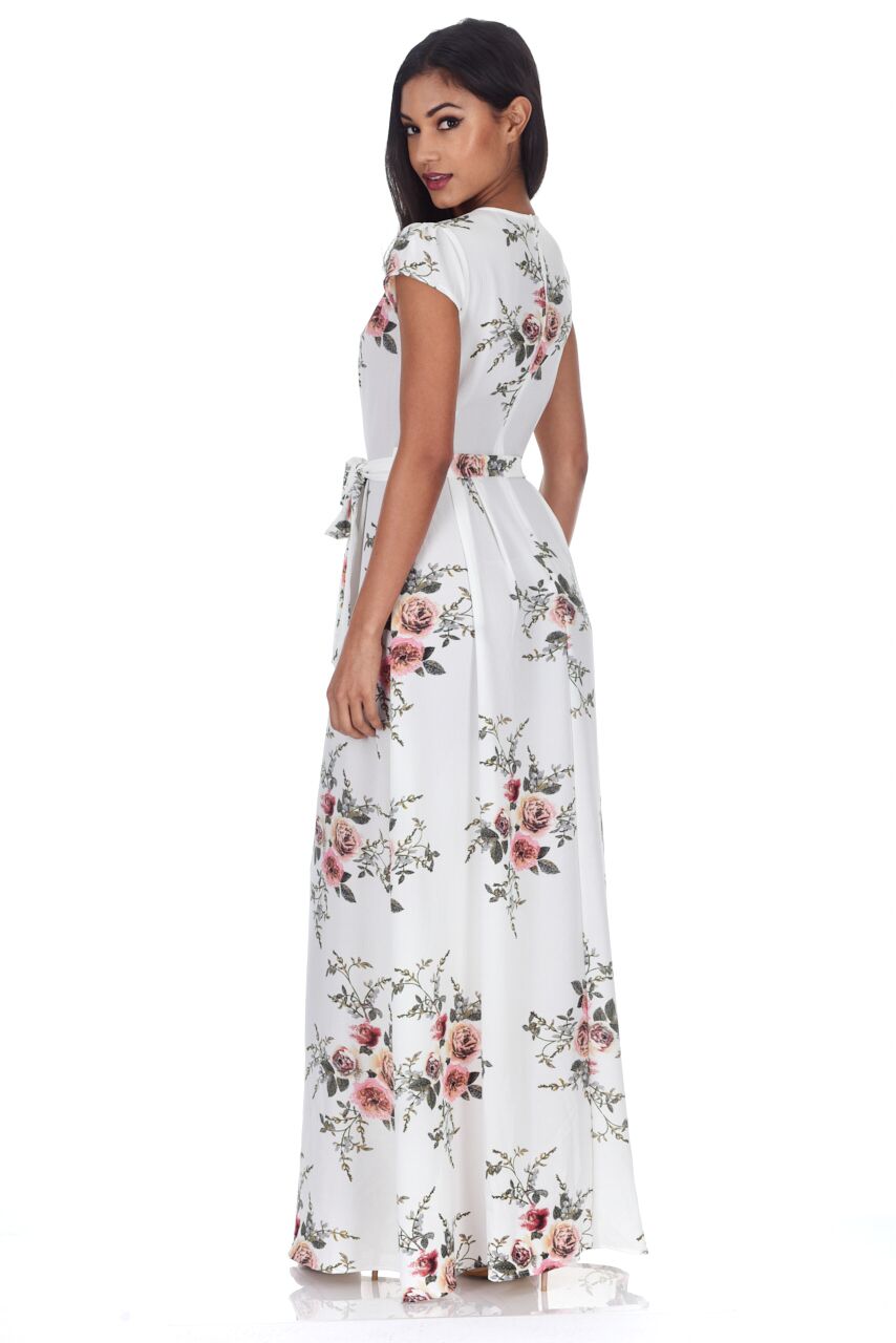 Kikodress - Cream Floral Maxi Dress