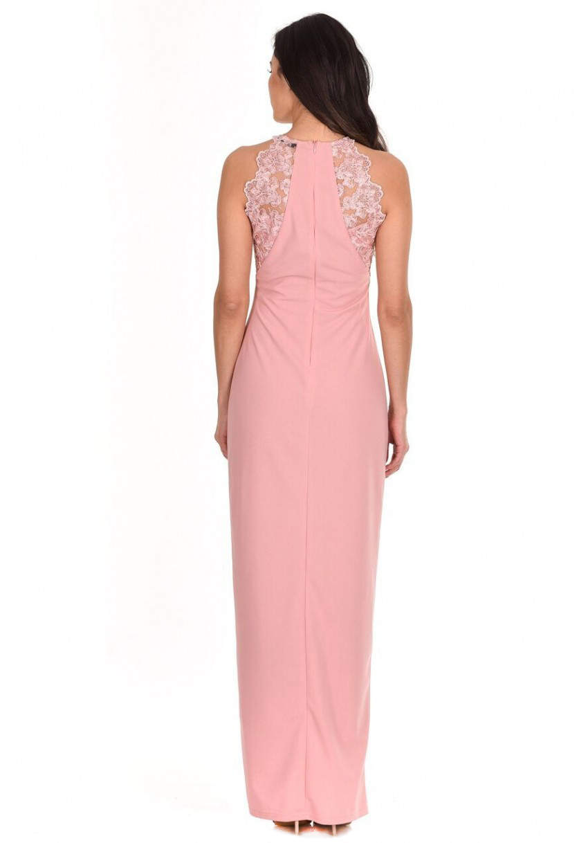 Kikodress - Blush Lace Detail Maxi Dress