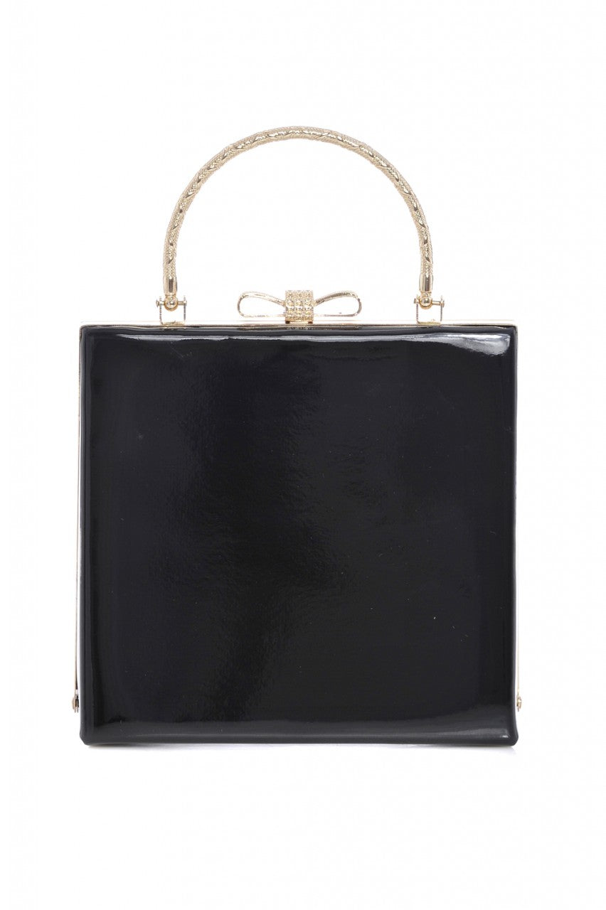 Kikodress - Detailed Handle  Patent Clutch Bag
