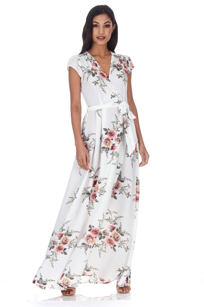 Kikodress - Cream Floral Maxi Dress