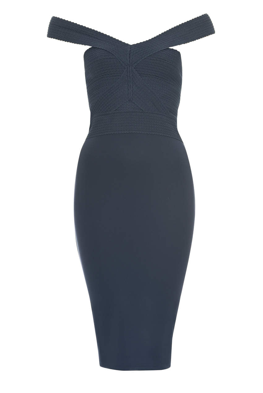 Kikodress - Navy Midi Dress With Bandage Top