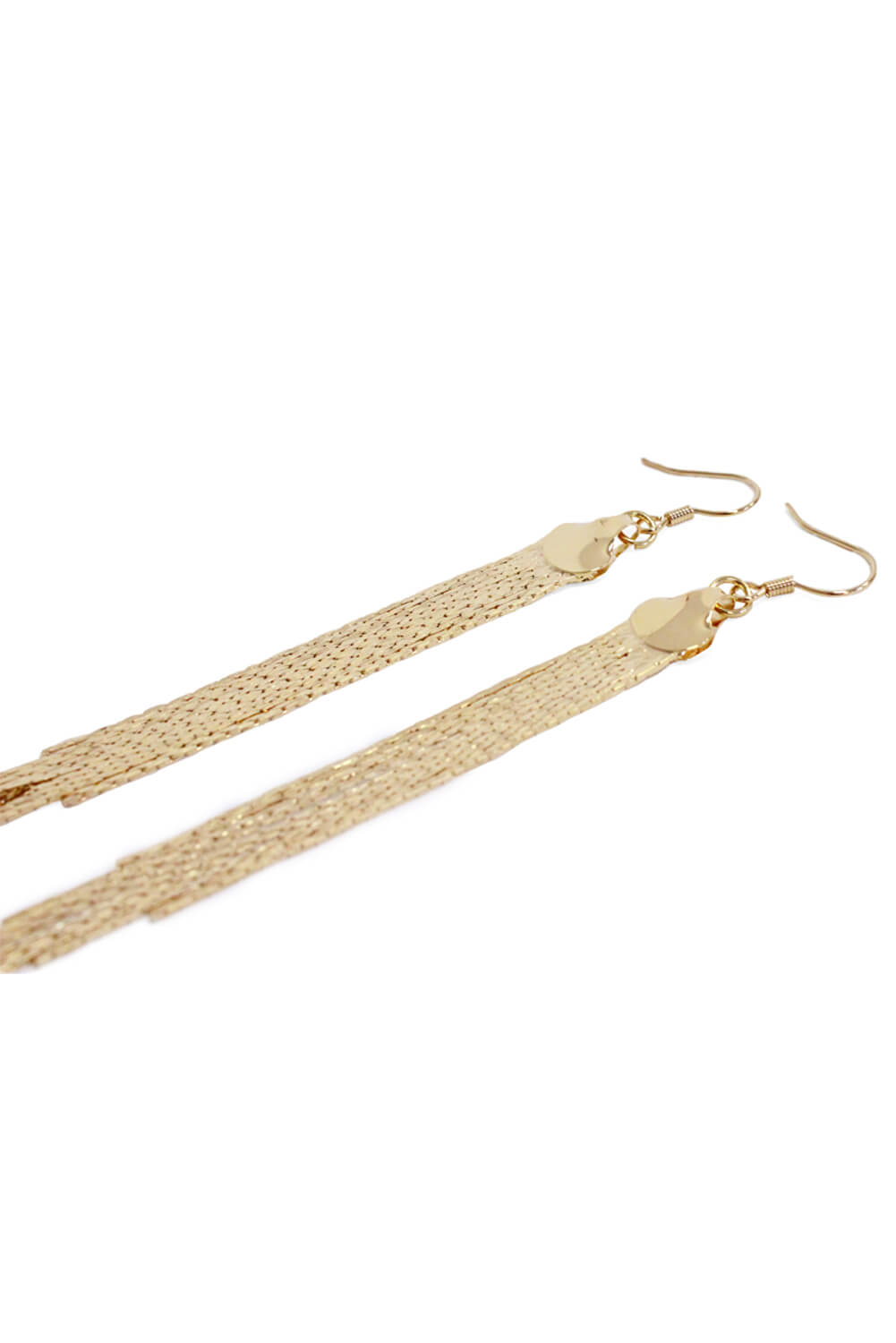 Kikodress - Gold Sleek Drop Chain Earrings