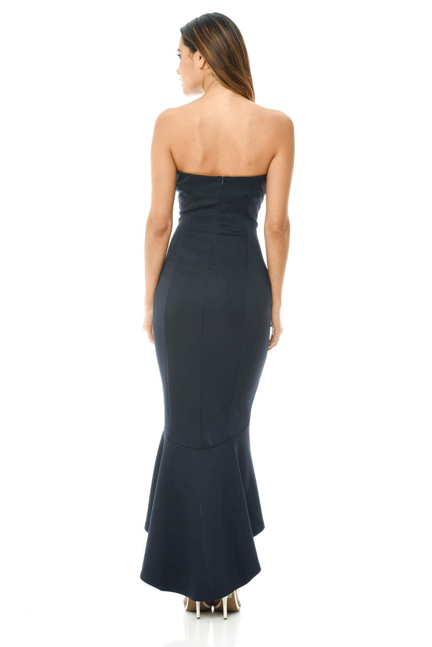 Kikodress - Navy Bandeau Fishtail Dress