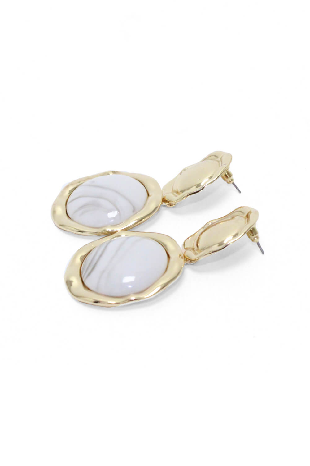 Kikodress - Gold Marble Circle Earrings