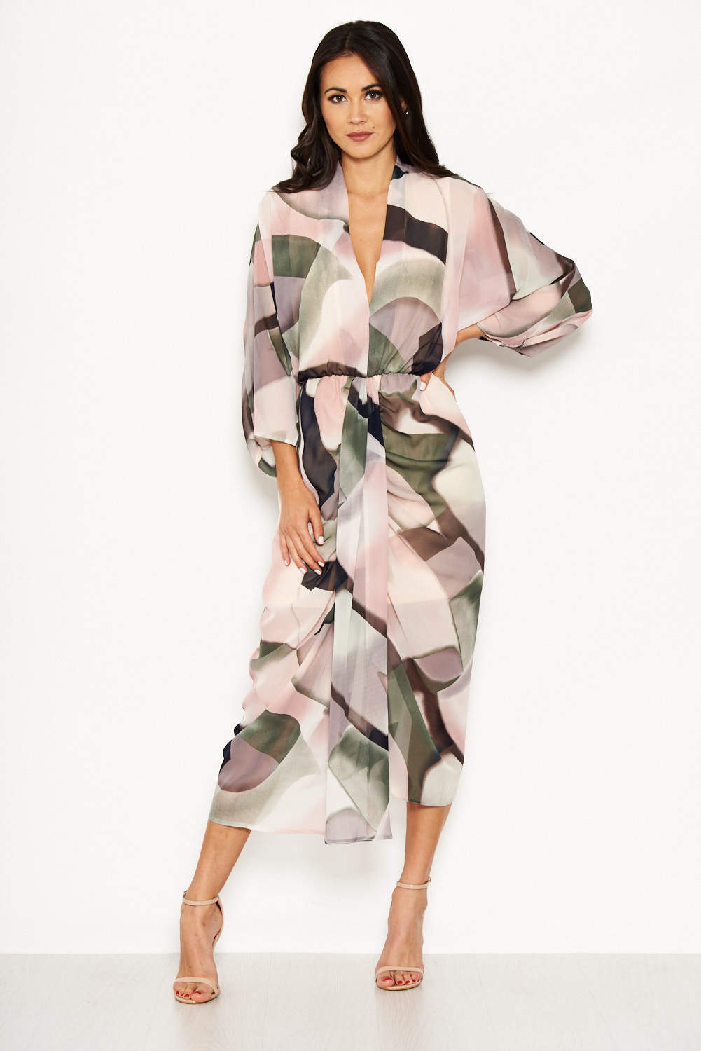 Kikodress - Chiffon Long Sleeved Maxi Dress