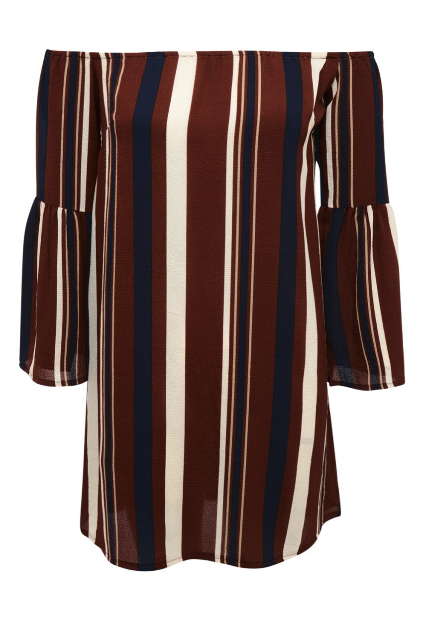 Kikodress - Off The Shoulder Striped Dress