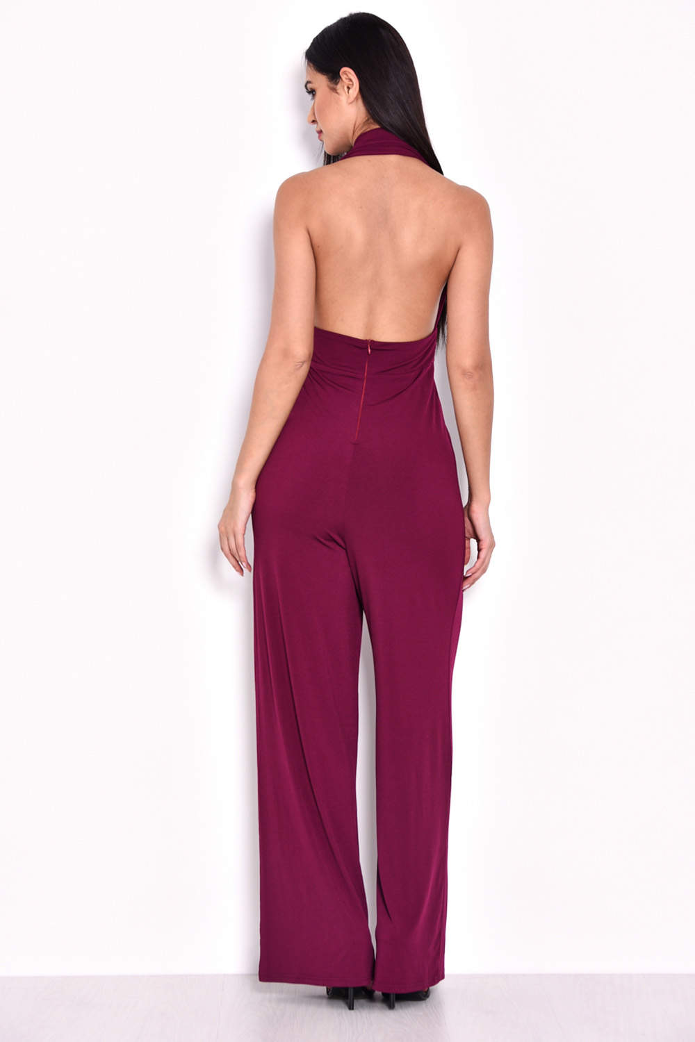 Kikodress - Plum Halterneck Jumpsuit