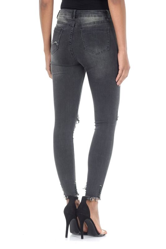 Kikodress - Dark Grey Ripped Skinny Jeans