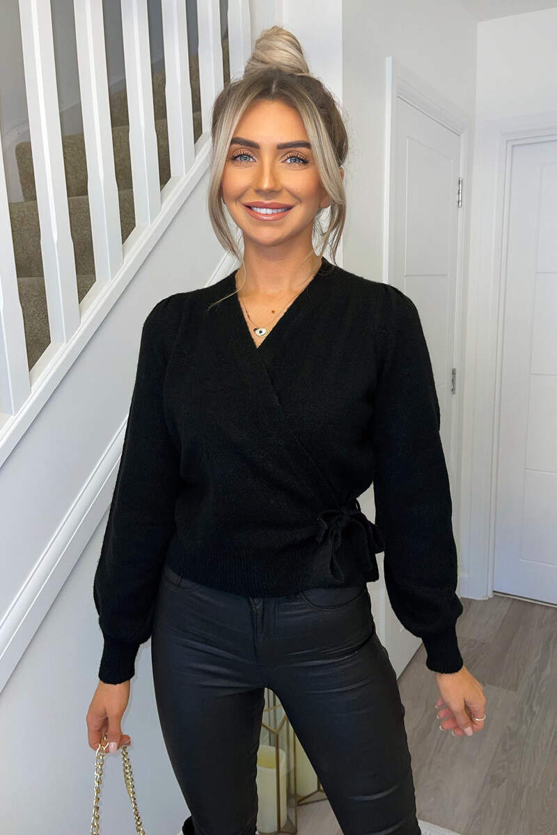 Kikodress - Black Ballerina Wrap Cardigan