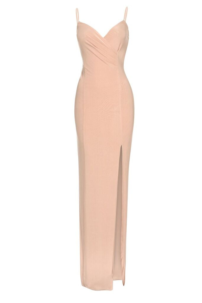 Kikodress - Champagne Strappy Floor Length Dress