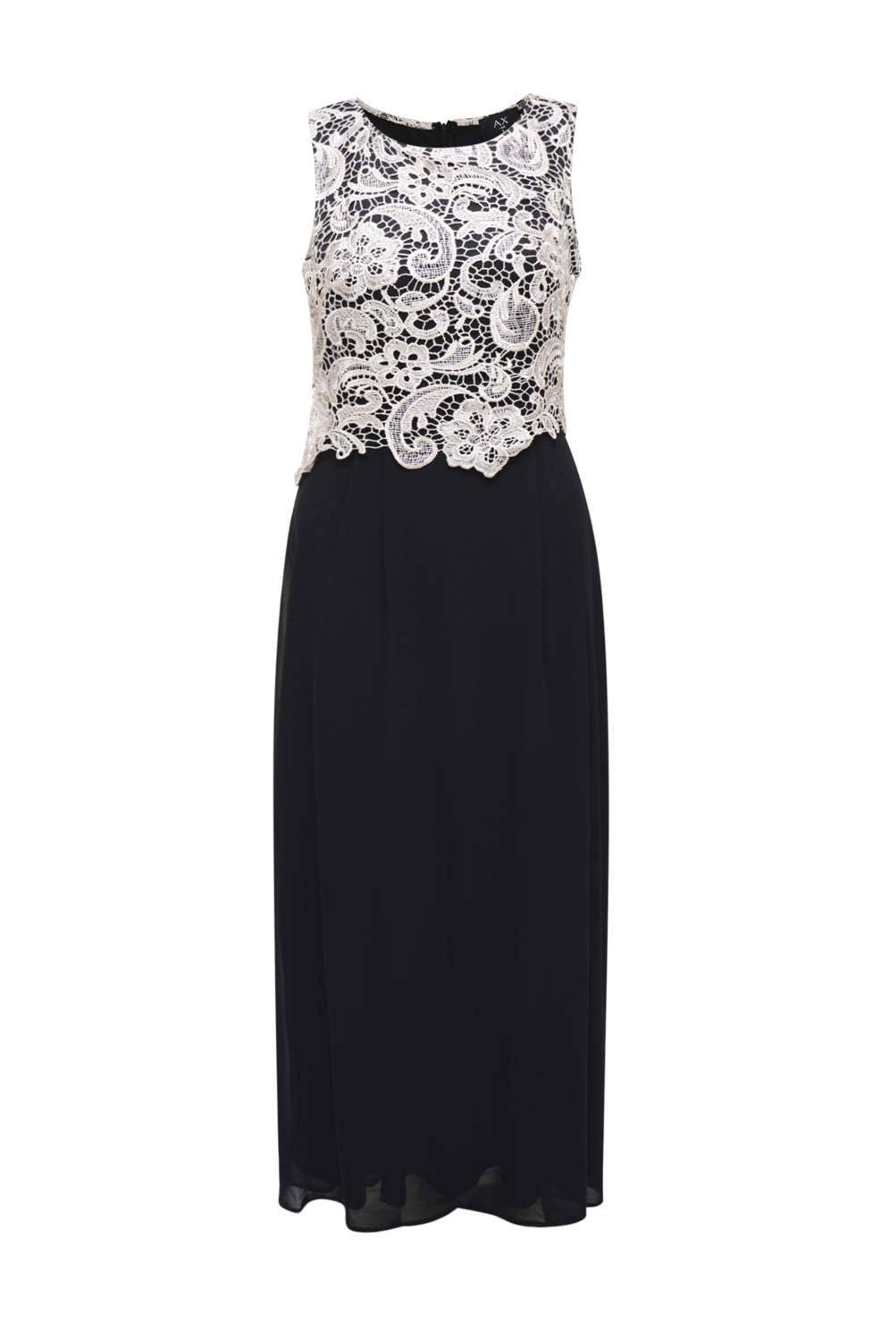 Kikodress - Nude Maxi Crochet Dress with Lace Overlay