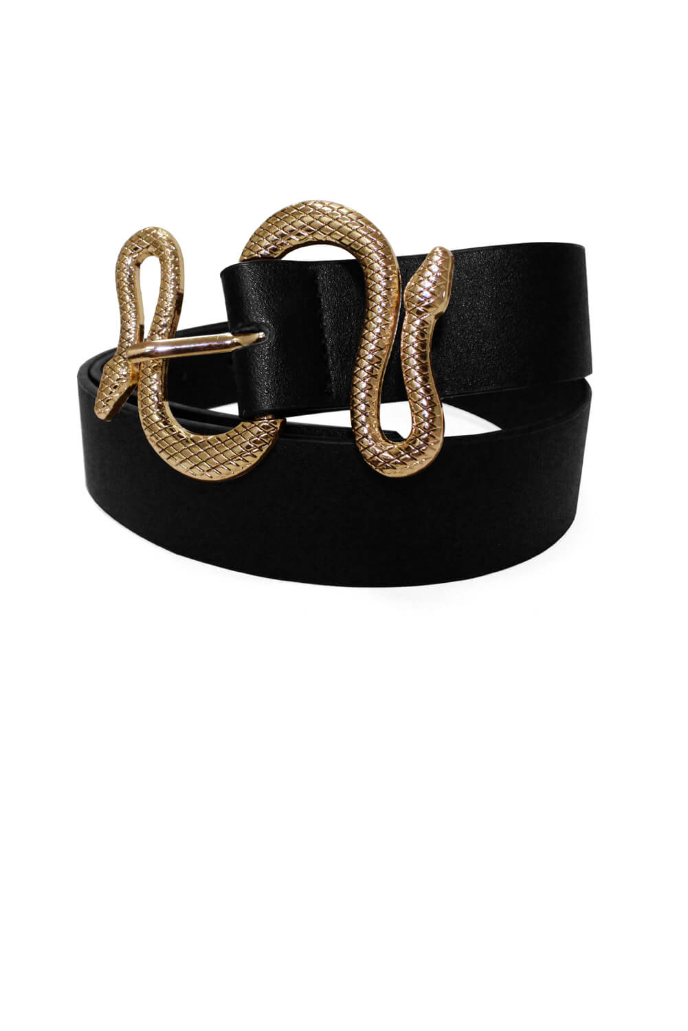 Kikodress - Black Chunky Snake Buckle Belt