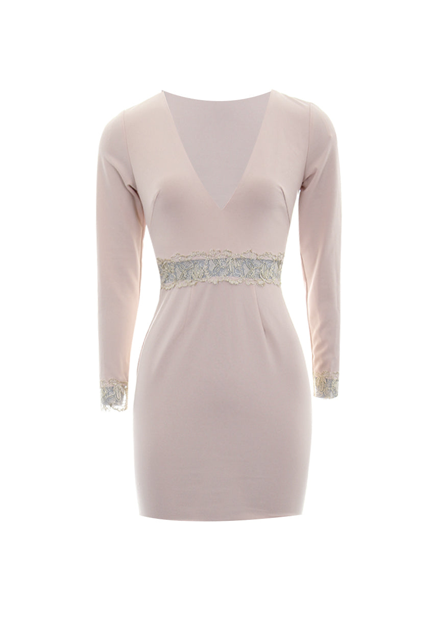 Kikodress - Nude Sleeved Midi Dress